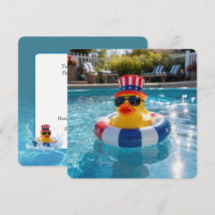 Invitation Canard en caoutchouc jaune patriotique pour fête e