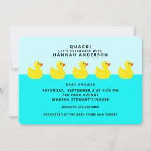 Invitation Canard en caoutchouc pour Baby Shower
