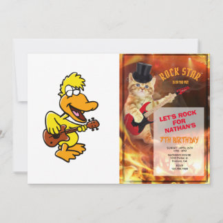 Invitation Canard jaune jouant de la guitare | choisir la cou