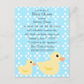 Invitation Canard pointu en bleu