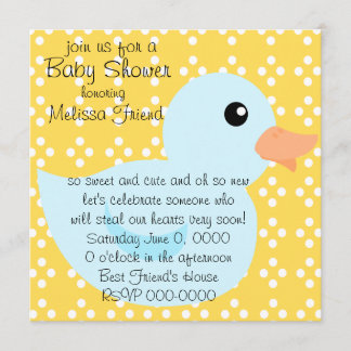 Invitation Canard pointu en bleu