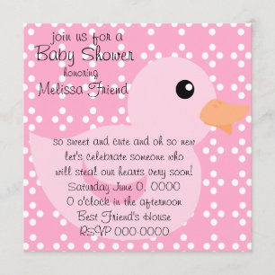 Invitation Canard pointu en rose