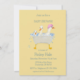 Invitation Canards aquarelle fantaisistes dans la baignoire S