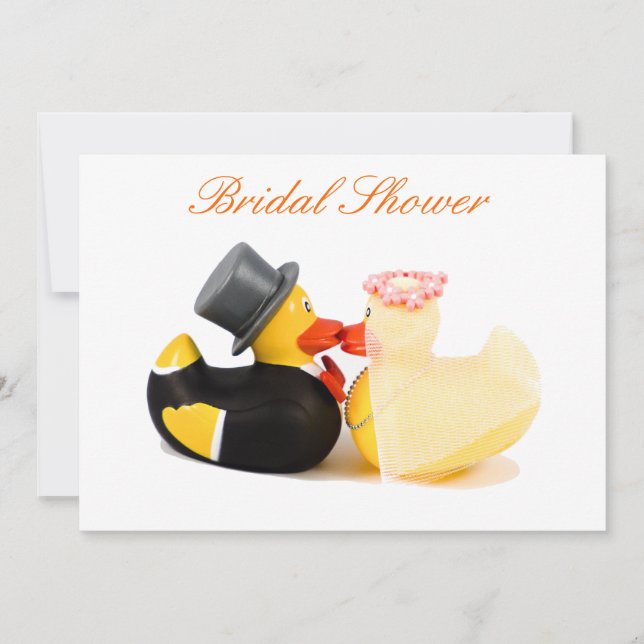 Invitation Canards de mariage - Baby Shower (Devant)