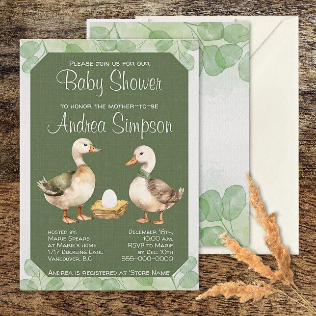 Invitation Canards écossais et Baby shower aux oeufs (Créateur téléchargé)