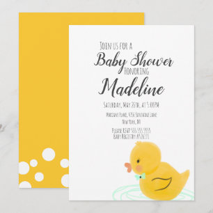 Invitation Canards en caoutchouc dessinés à la main Baby Show