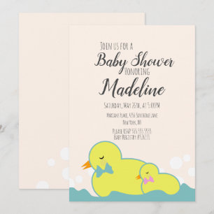 Invitation Canards en Caoutchouc Modernes Beige Baby Shower
