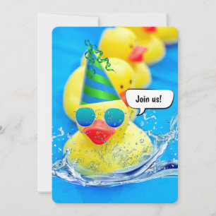 Invitation Canards Jaunes Pour Anniversaire Pool Party