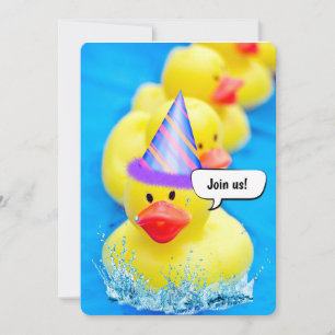 Invitation Canards Jaunes Pour Anniversaire Pool Party