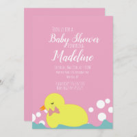 Canards modernes Baby shower fille rose jaune