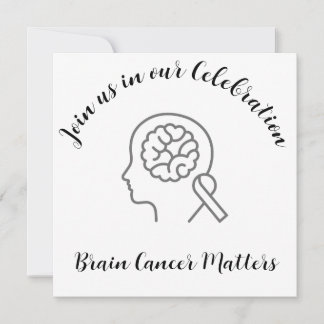 Invitation Cancer du cerveau Ruban gris Fin du traitement