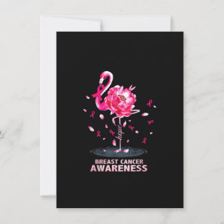 Invitation Cancer du sein Hope Flamant rose rose Fleur Surviv