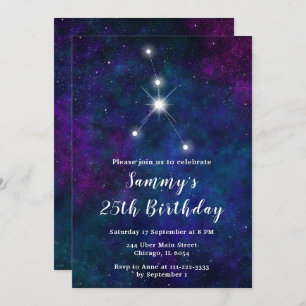 Invitation Cancer Zodiac Constellation fête d'anniversaire