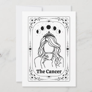 Invitation Cancer Zodiaque Tarot Céleste Magique Personnalisé