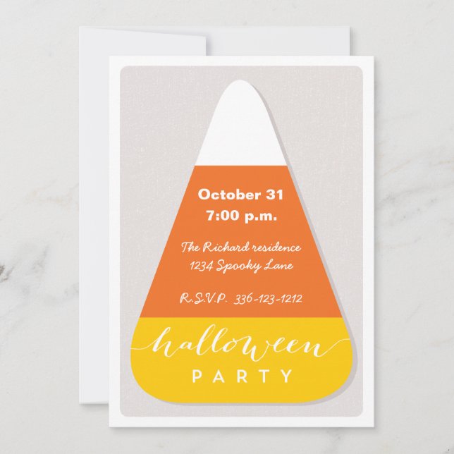 Invitation Candy Corn Halloween Party (Devant)