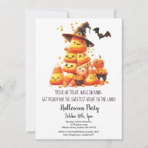 Invitation Candy Corn Trick ou Traiter Citrouilles Halloween