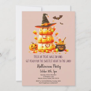 Invitation Candy Corn Trick ou Traiter Citrouilles Halloween 