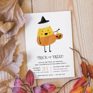 Invitation Candy Corn Trick ou Treat Halloween Party