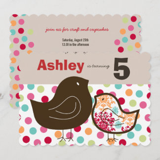 Invitation Candy Damask Chicks Fille Anniversaire Fête Invita