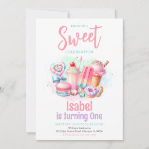 Invitation Candy Land Sweet Anniversaire