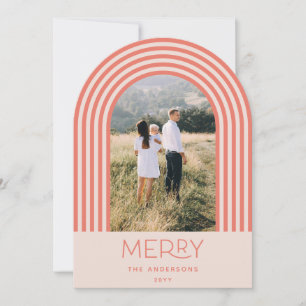 Invitation Candy pastel rose rayure arc-en-ciel 1 photo Noël