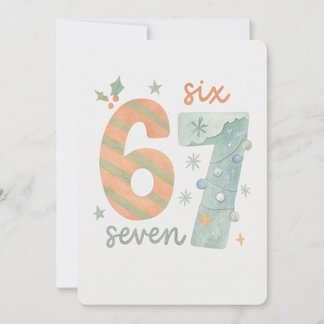 Invitation Candy Stripe & Snowflake 67 – Numéro de vacances f (Devant)