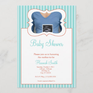 Invitation Candy Stripes - Baby shower photo TR