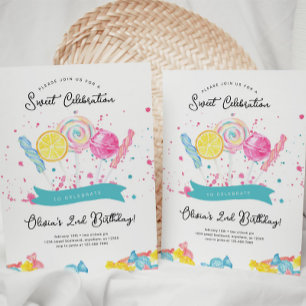 Invitation Candy Sweet Shop Anniversaire