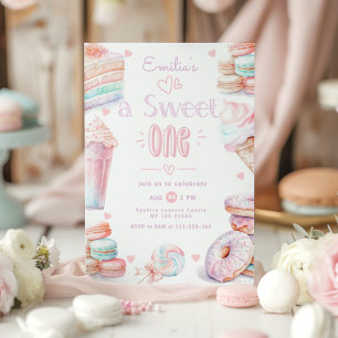 Invitation Candy Sweet Une fille 1er anniversaire