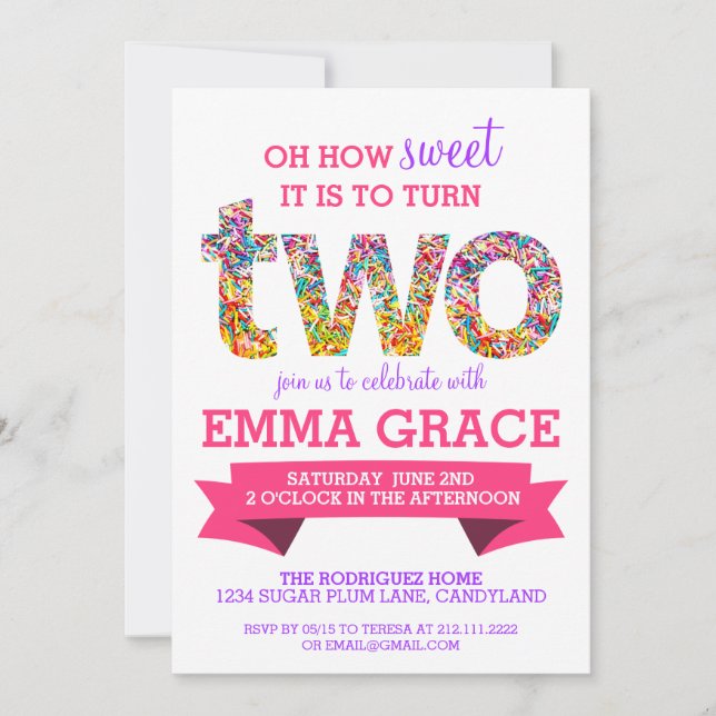 Invitation Candy Thème 2ème anniversaire fête asperge l'Invit (Devant)