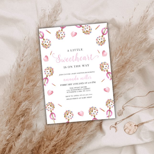 Invitation Candy Valentine Little Sweetheat Baby shower (Candy Valentine Little Sweetheat Baby Shower Invitation)