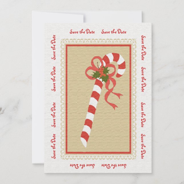 Invitation Candycane Enregistrer l'invitation/Faire-part de d (Devant)