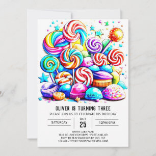 Invitation Candyland personnalisé en ligne Anniversaire