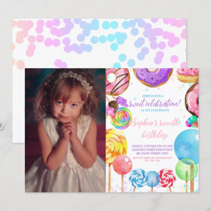 Invitation Candyland Sweet Celebration Girl mignonne Photo