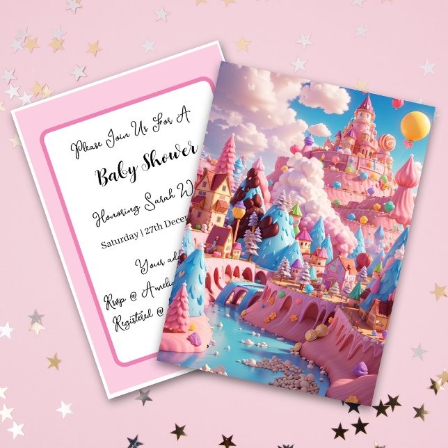 Invitation Candyland World Babyshower (Créateur téléchargé)