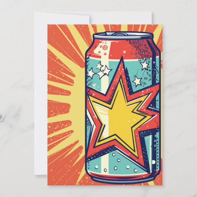 Invitation Canette de soda de style Popart, boisson gazeuse, (Devant)