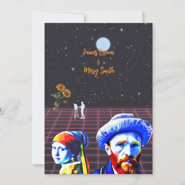 Invitation Canevas célestes de l'amour Mariage de tournesol (Devant)