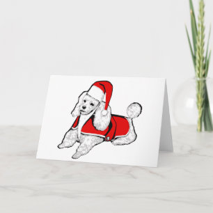 Invitation caniche de noël santa claus