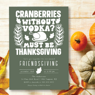 Invitation Canneberges Drôle Sans Volka Friendsgiving