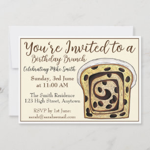 Invitation Cannelle Raisin Pain Pain Brunch Petit-déjeuner To