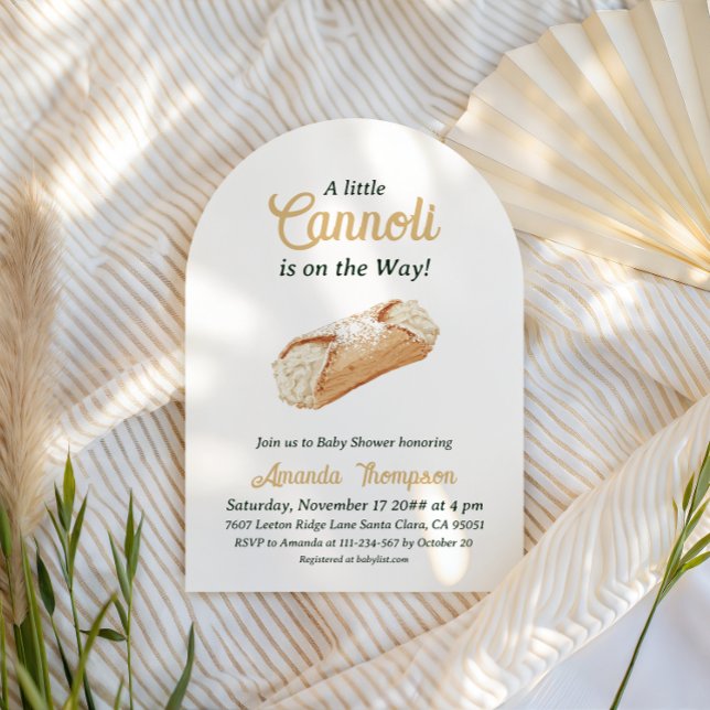 Invitation Cannoli Gender Neutral Beige Italian Baby Shower (Créateur téléchargé)