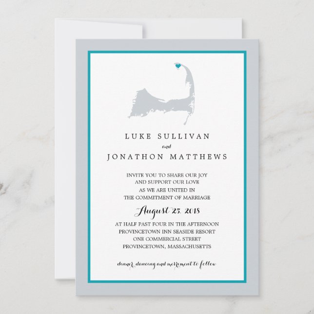 Invitation Cap Cod de Provincetown | MARIAGE (Devant)