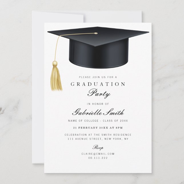 Invitation Cape de remise de diplômes cérémonie de graduation (Devant)