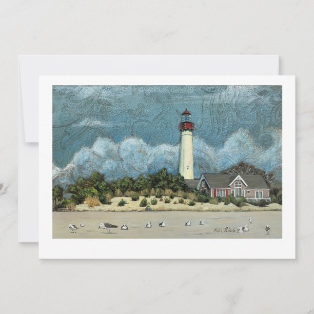 Invitation Cape May Lighthouse Painting, New Jersey (Devant)