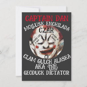 INVITATION CAPITAINE DAN MOLLUSK ENCHILADA CZAR DE CLAM GULCH