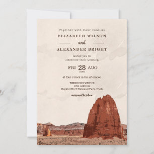 Invitation Capitol Reef NP Utah Cathedral Valley Watercolor