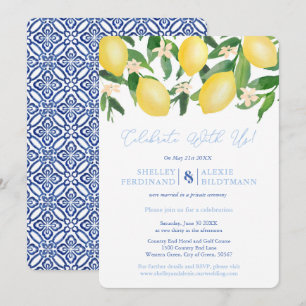 Invitation Capri Lemons Carreaux Bleus Post Mariage Célébrati