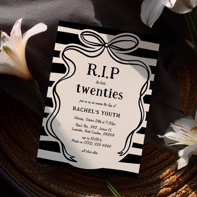 Invitation Caprice R.I.P à ses Vingt Ans 30e Anniversaire (Créateur téléchargé)