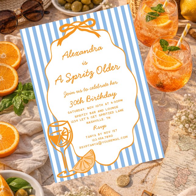 Invitation Capricieux Un Spritz Aperol Spritz Anniversaire Pl (Créateur téléchargé)