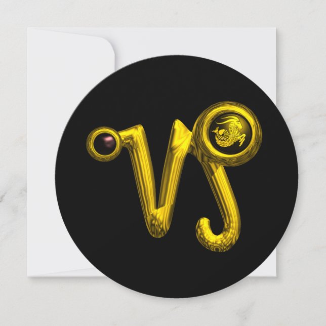 INVITATION CAPRICORN, SIGNE ZODIAQUE, FÊTE D'ANNIVERSAIRE ZOD (Devant)